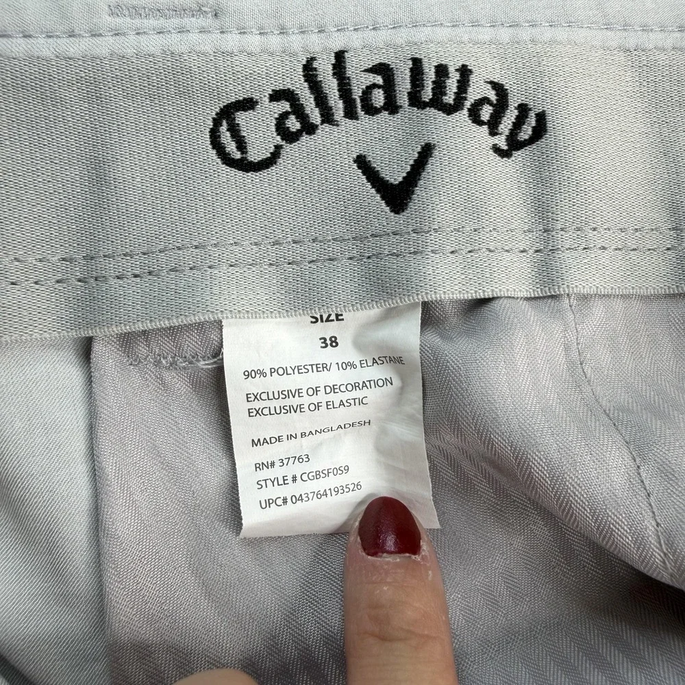 Callaway Golf Shorts Mens 38 Gray Stretch Athletic Performance 10 Inseam